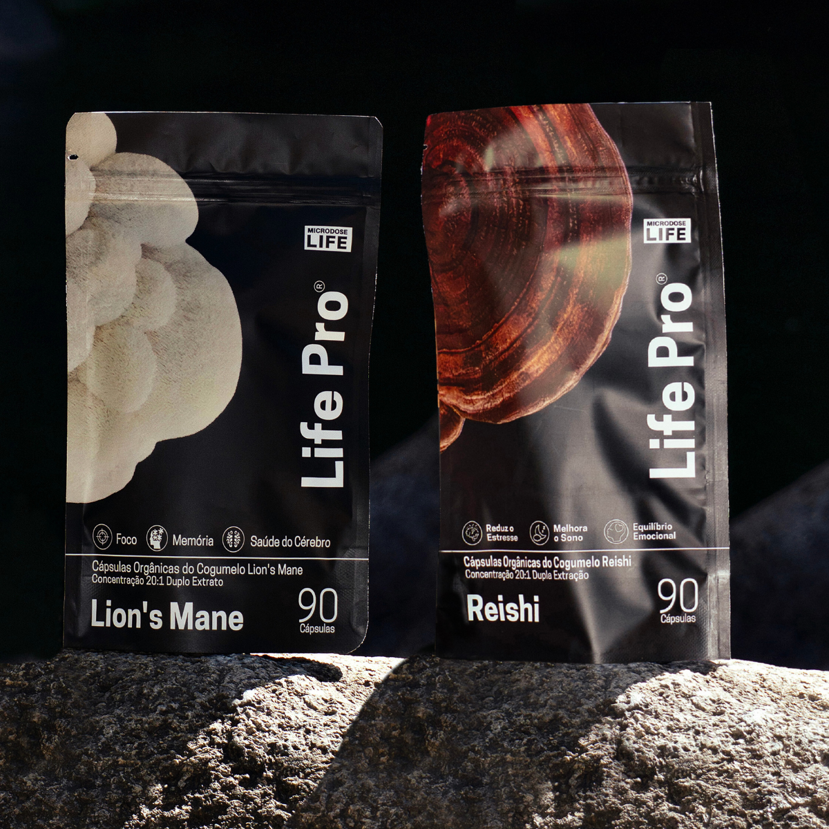 Kit Foco e Equilíbrio | Lion's Mane + Reishi | Extrato Encapsulado 90 Caps