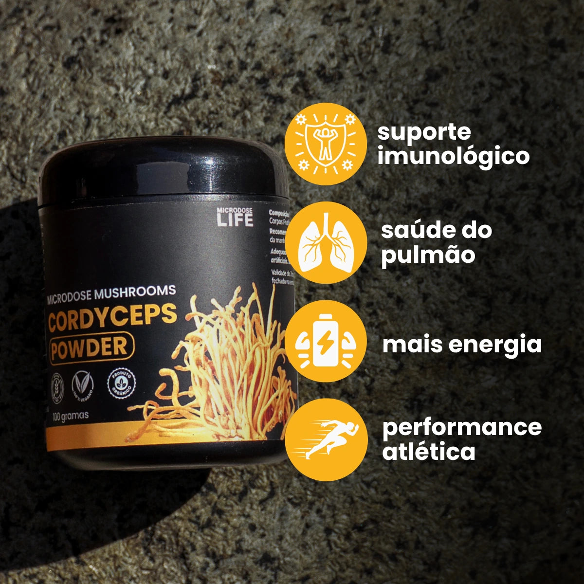 Cogumelo Cordyceps Militaris | Extrato em Pó 100gr