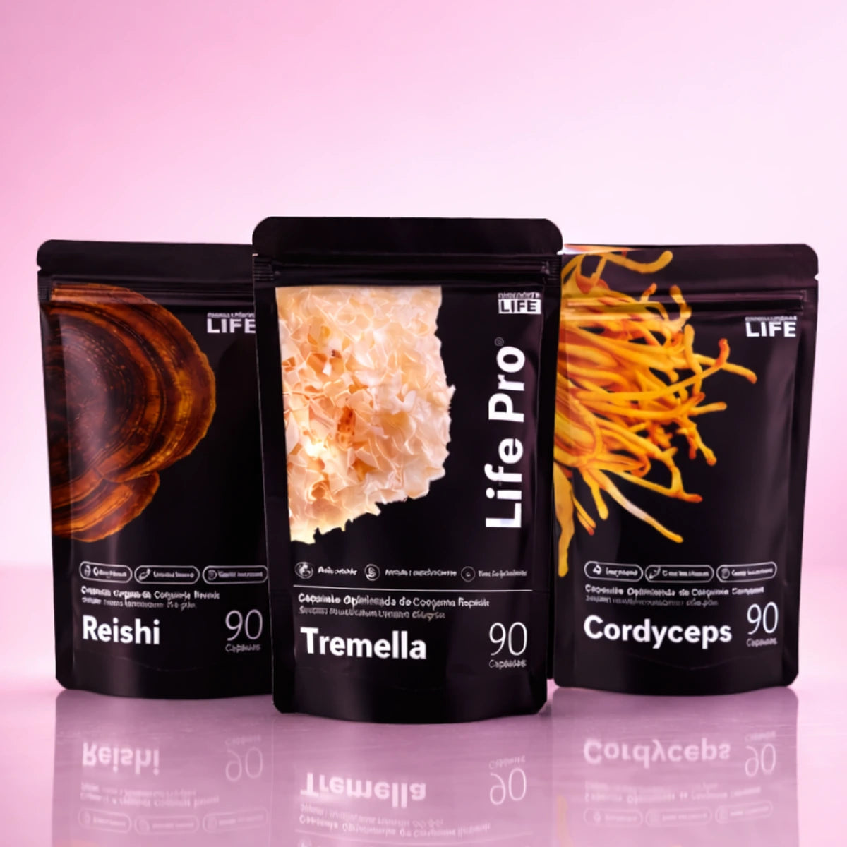 Kit Energia, Equilíbrio e  Auto Cuidado | Cordyceps + Reishi + Tremella